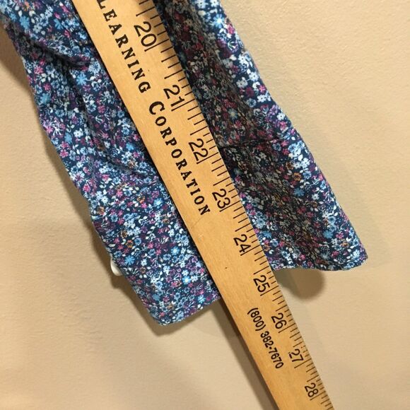 Society of Threads Mens XL Slim Fit Long Sleeve Floral Button Up Shirt Blue - Picture 8 of 12